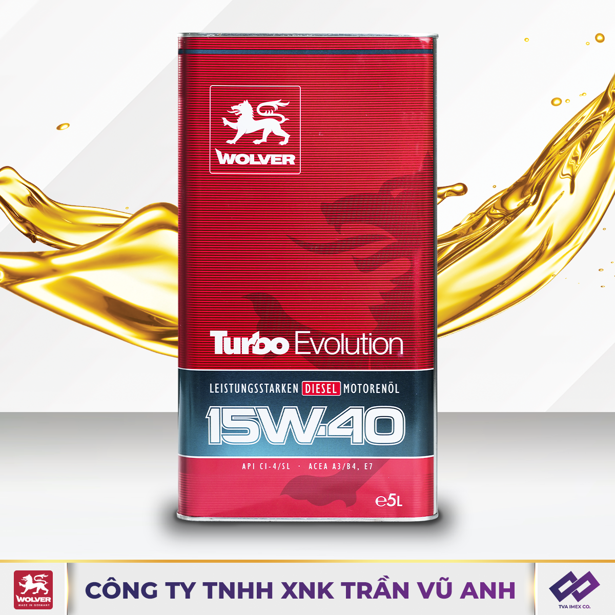 WOLVER TURBO EVOLUTION 15W40 CI-4 5L